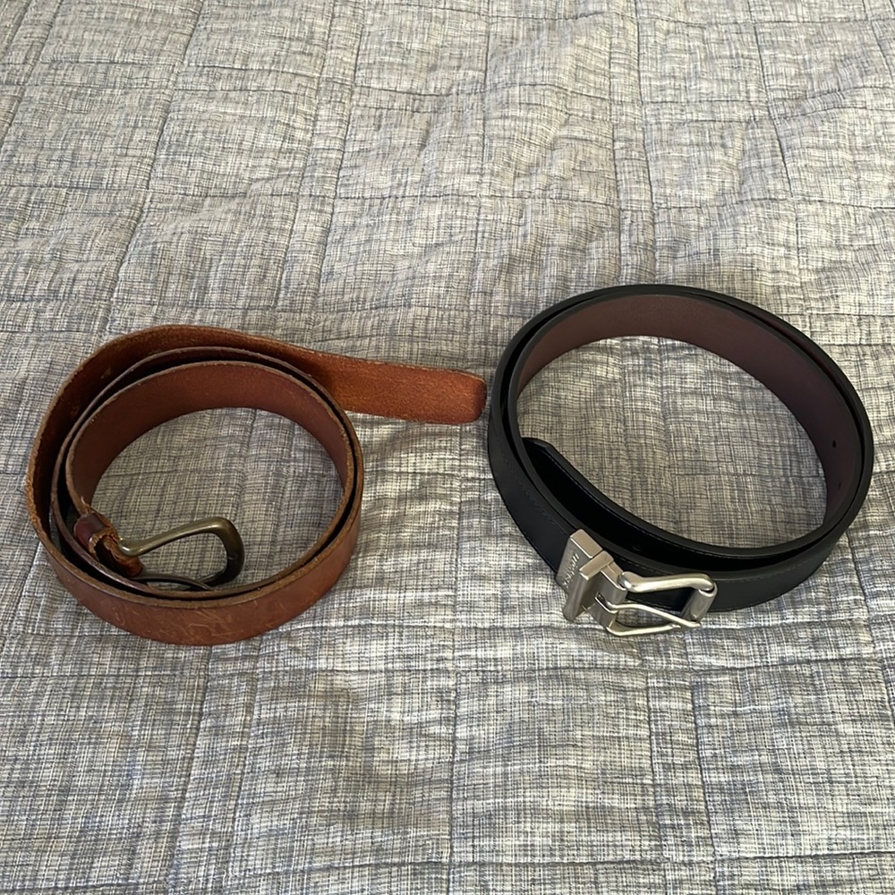Set of Two leather belts size large (36-38)